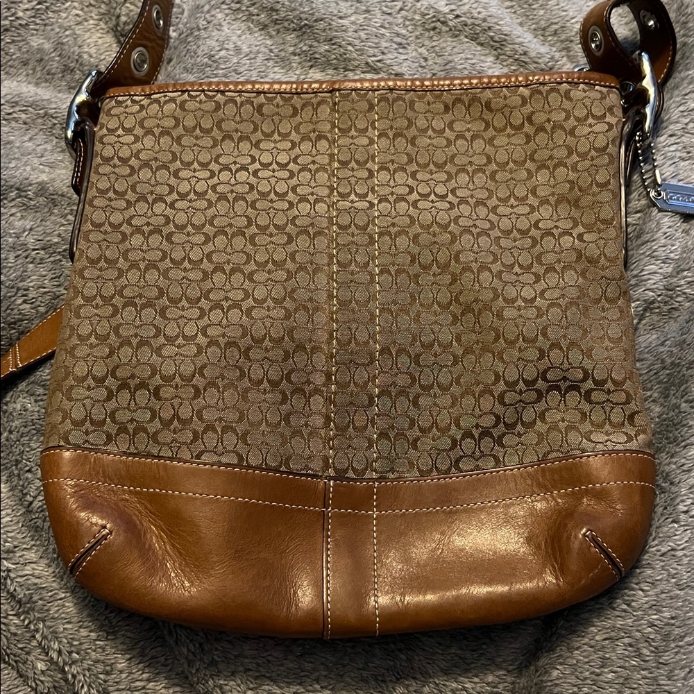Coach Brown and Tan Crossbody Bag